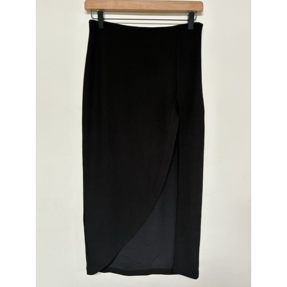 Abercrombie and Fitch Black Maxi Skirt Small High Slit Business Casual Minimal